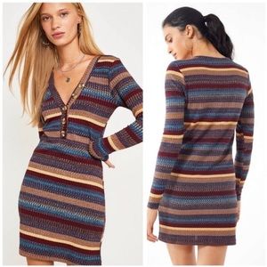 URBAN OUTFITTERS Striped Henley Mini Dress